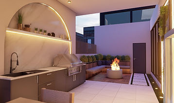 Outdoor Kitchen + Lounge