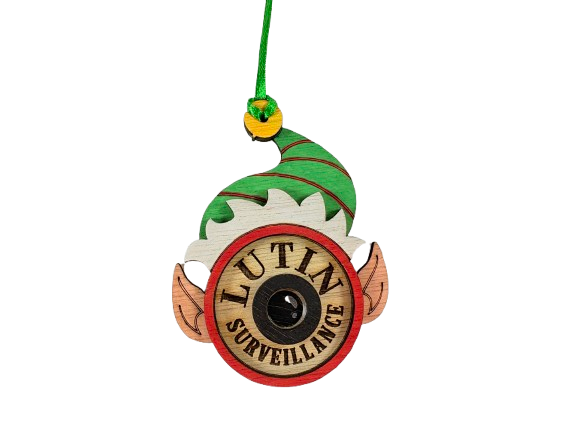 Miniature : suspension en bois caméra du père noel et des lutins