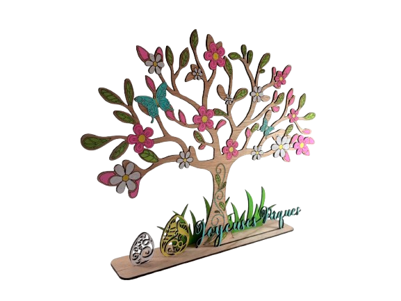 Miniature : arbre de paques en bois arbre de paques perpétuel décoration de paques moderne