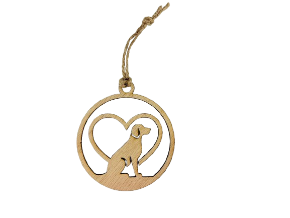 suspension de noel en bois chien décoration de noel en bois chien