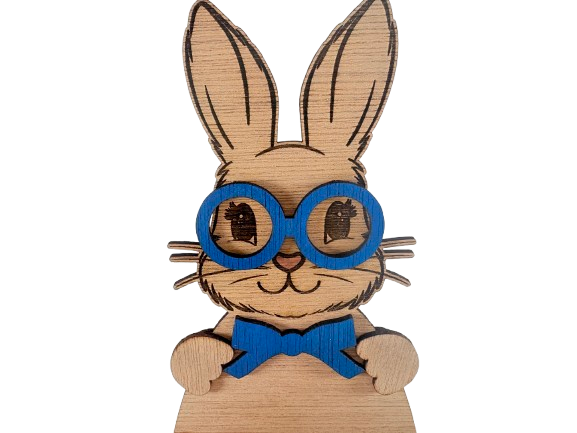 Miniature : panier de pâques personnalisé lapin de pâques avec lunettes panier de pâques rigolo