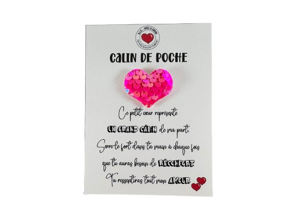 Miniature : calin de poche en sequins coeur de poche