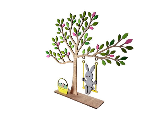 arbre de paques moderne personnalisable arbre de paques avec balançoire
