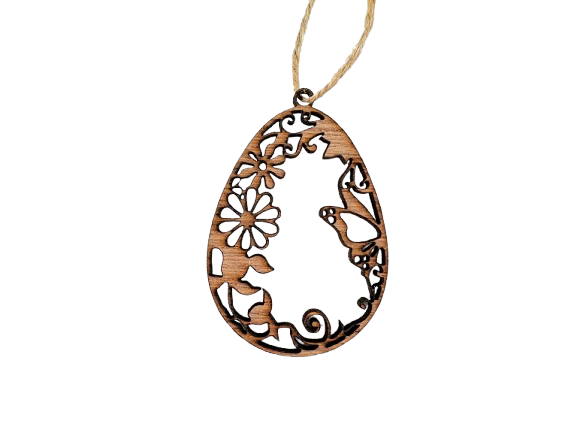 Miniature : suspension de paques en bois suspension artisanale pour arbre de paques