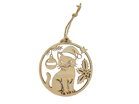 suspension de noel en bois chat suspension de noel en bois chaton