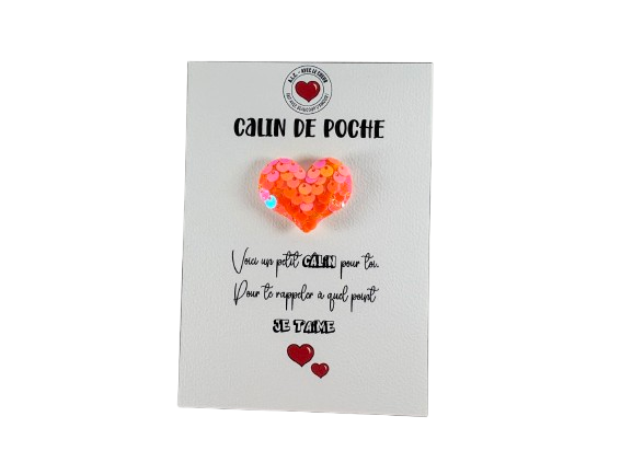Miniature : calin de poche en sequins coeur de poche