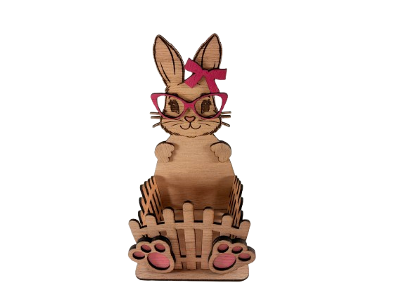 Miniature : panier de pâques personnalisé lapin de pâques avec lunettes panier de pâques rigolo