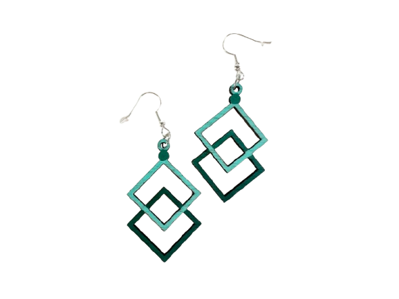 boucles d'oreilles en bois boucles d'oreilles modernes boucles d'oreilles colorées