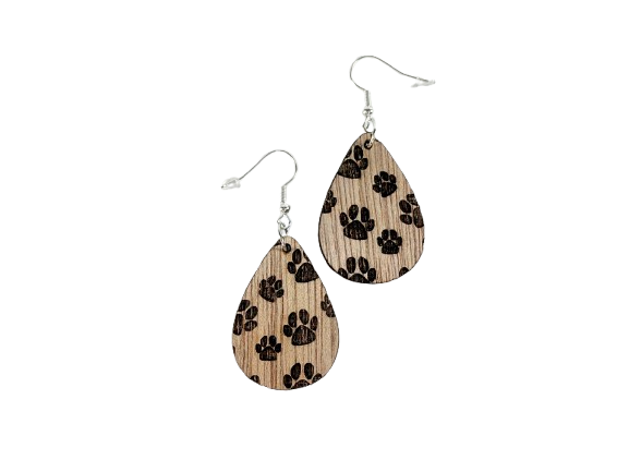 boucles d'oreilles en bois pas cher boucles d'oreilles pattes de chien chat