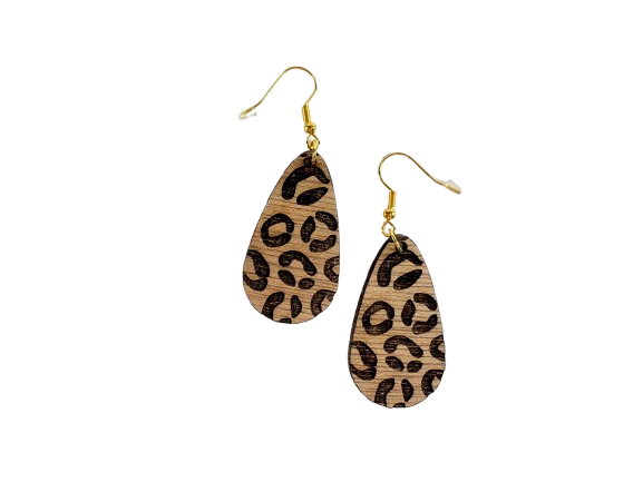 boucle d'oreilles pas cher boucles d'oreilles en bois motif léopard grandes boucles d'oreille fantaisie