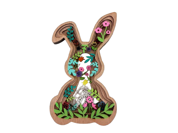 décoration moderne lapin de paques décoration colorée en bois lapin de paques