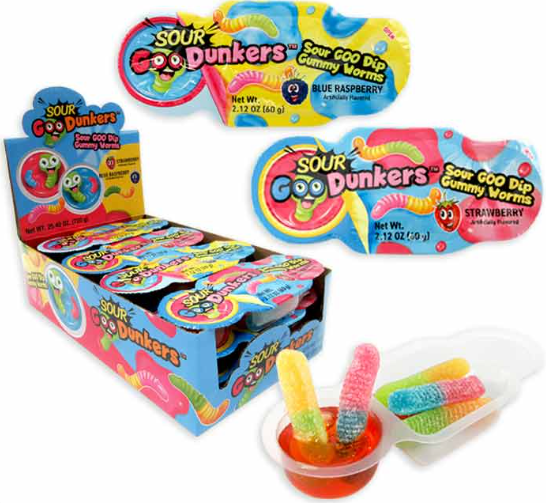 Sour Goo Dunkers Sour Goo Dip Gummy Worms