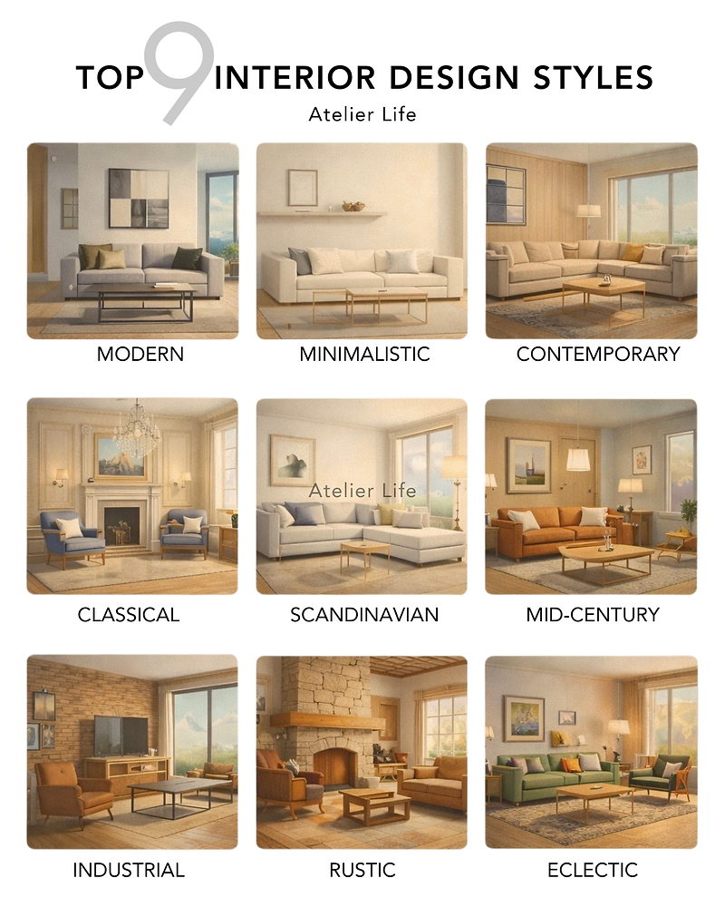 Top 9 Interior Design Styles