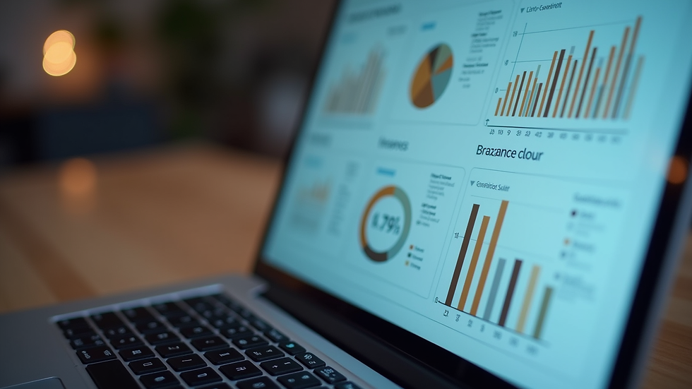 Close-up view of a laptop screen showing digital marketing analytics