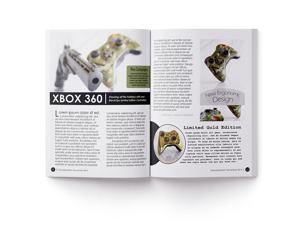 Mockup: "GamerUpdater" Magazine