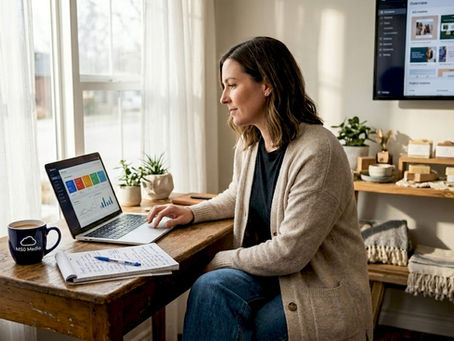 Small business owner reviews online ad results