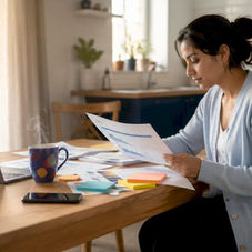 Woman analyzing social media organic reach data