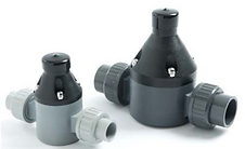 Griffco válvula de alivio, utilizada con bombas dosificadoras Pulsatron y Pulsafeeder para dosificacion de químicos en tratamiento de aguas, procesos químicos, minería.