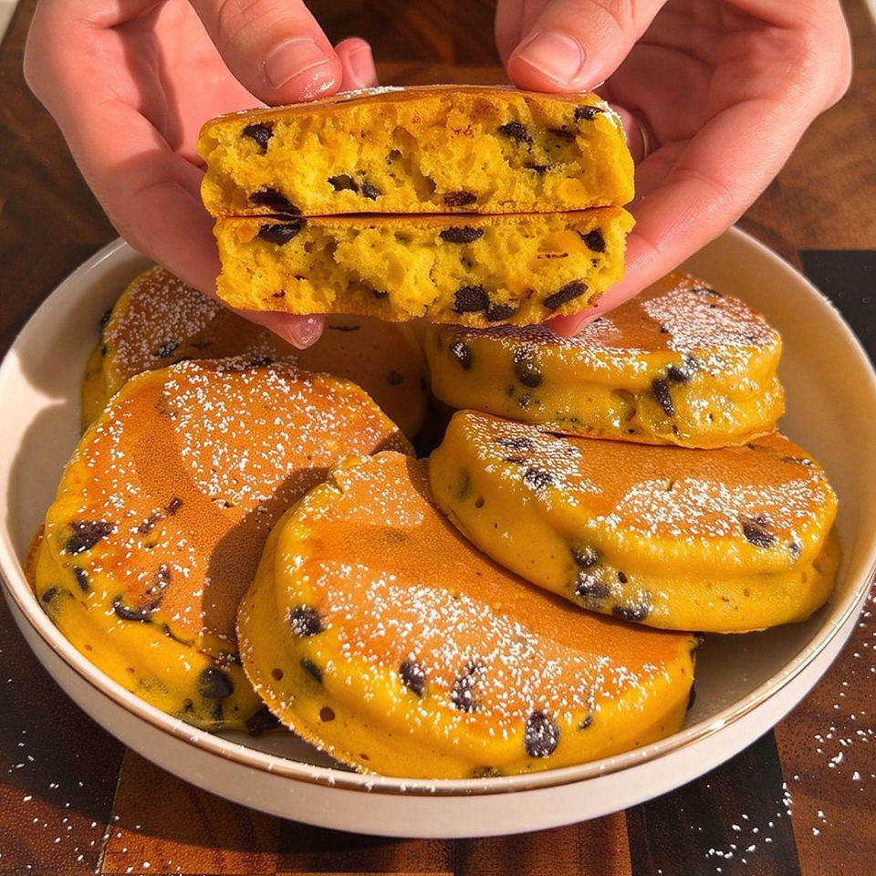 Pancake zucca e cioccolato. Ricetta di Pancake Eden.