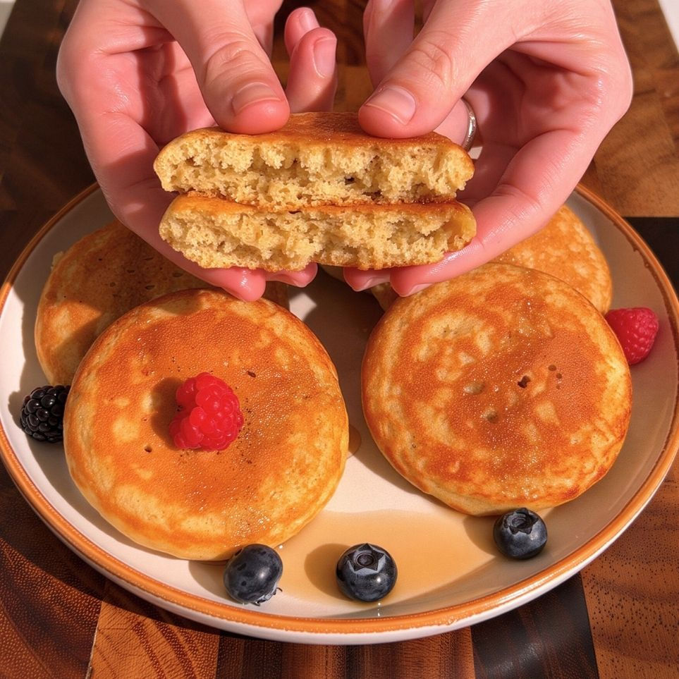 Pancake con farina di avena alti e soffici cotti nella padella con i buchi, ricetta di Pancake Eden