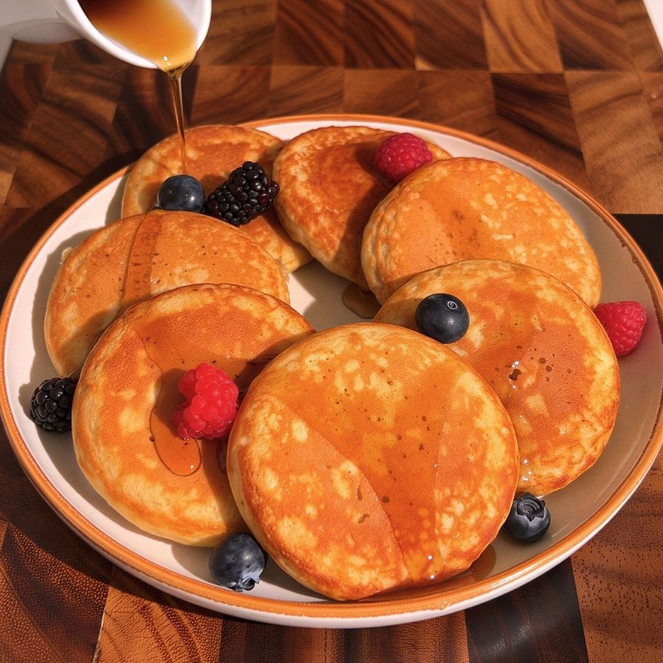 Pancake con farina di avena alti e soffici cotti nella padella con i buchi, ricetta di Pancake Eden