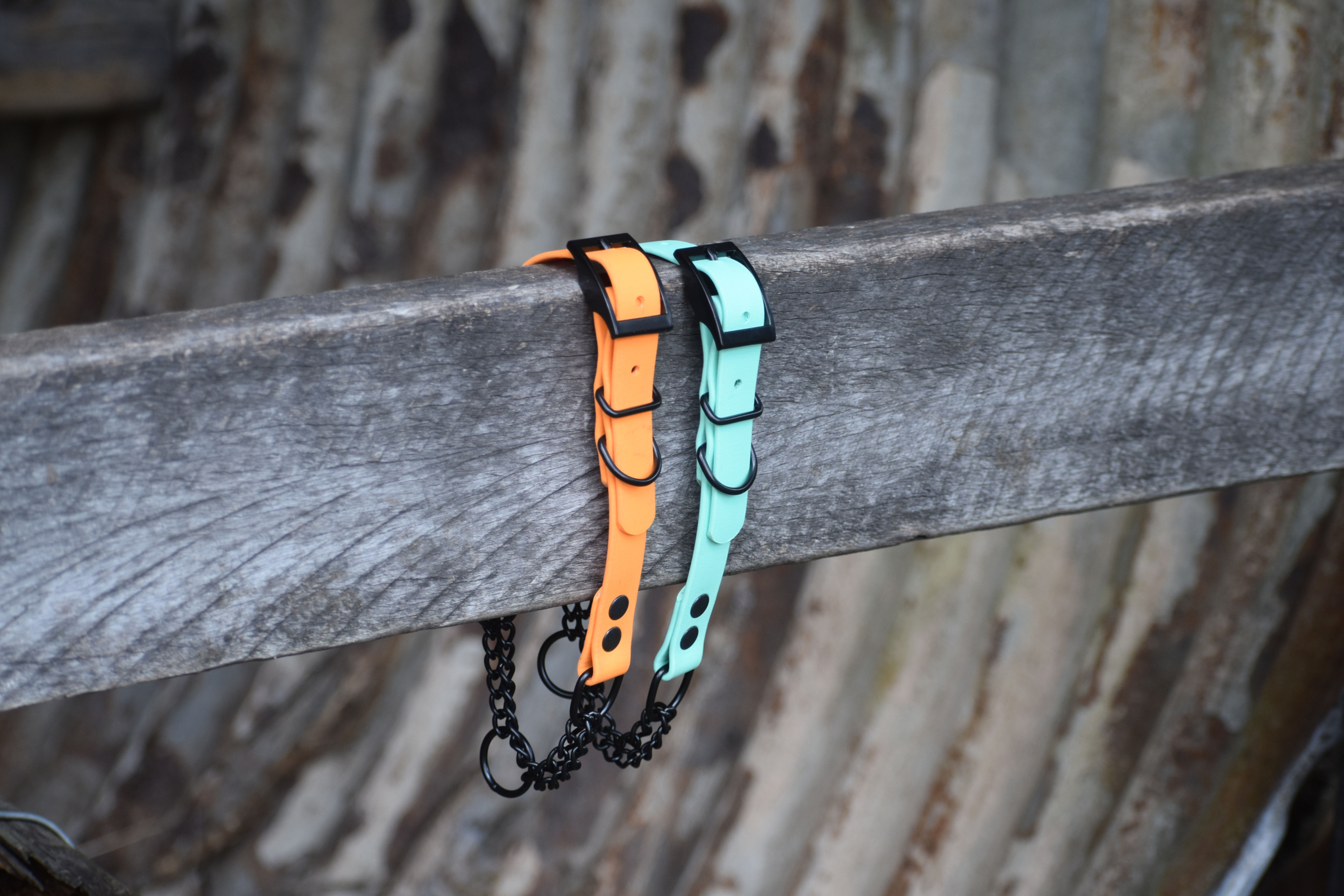 3/4" Adjustable Biothane Martingale With Black Hardware