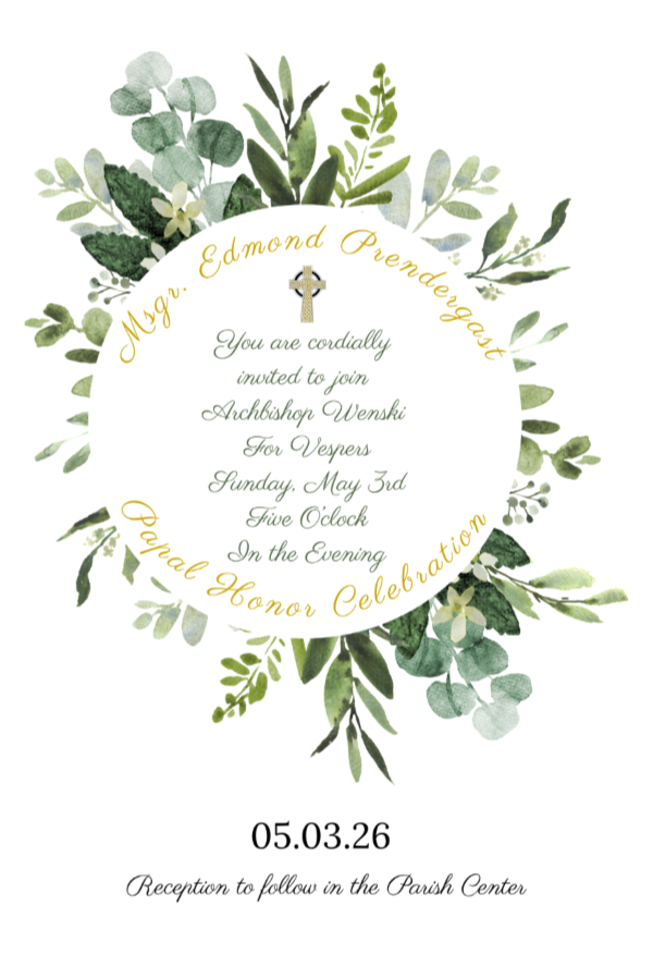 Papal Honor Celebration for Msgr. Prendergast - Vespers Service