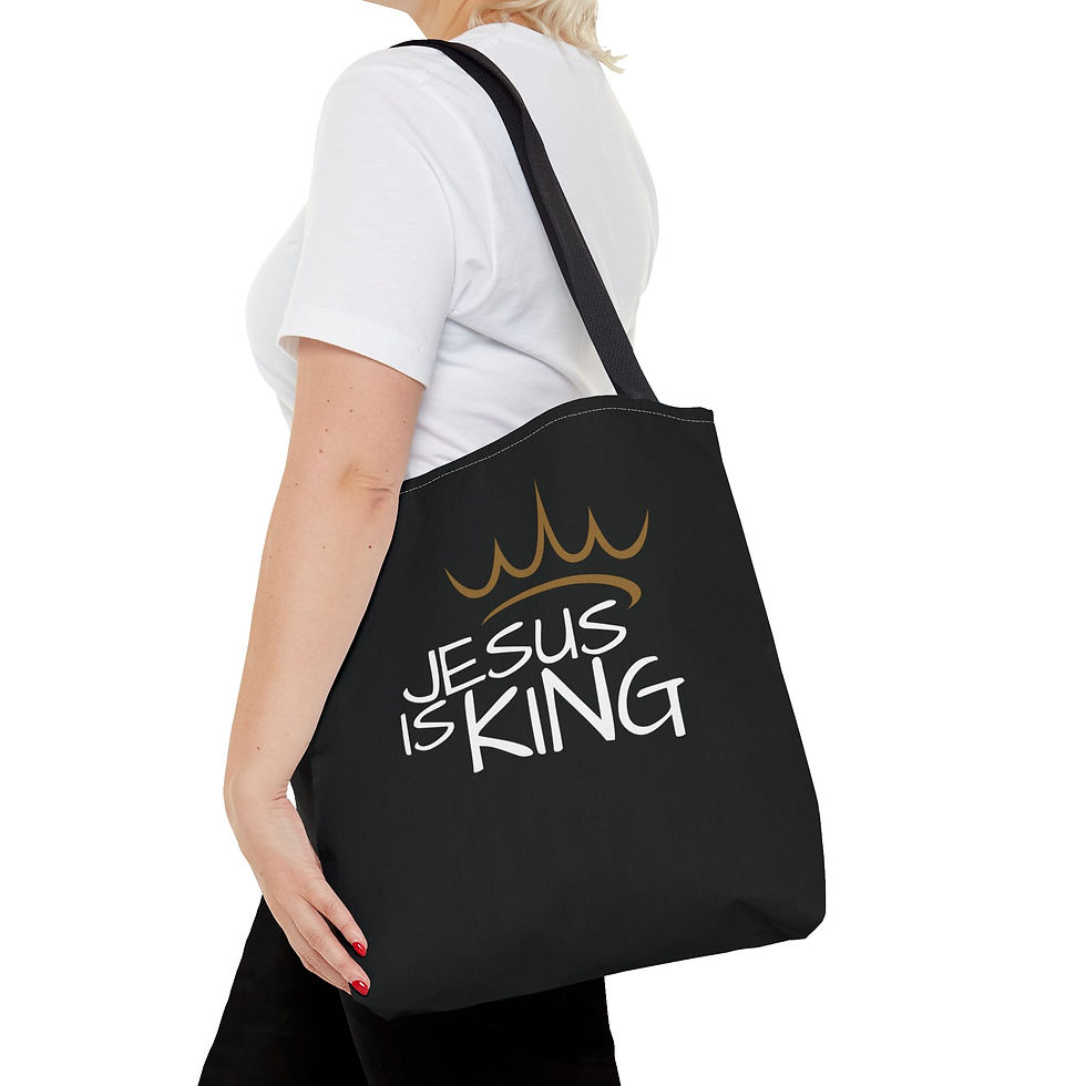 Thumbnail: Jesus is King Tote Bag, Faith-based Gift, Church Accessory, Christian Tote