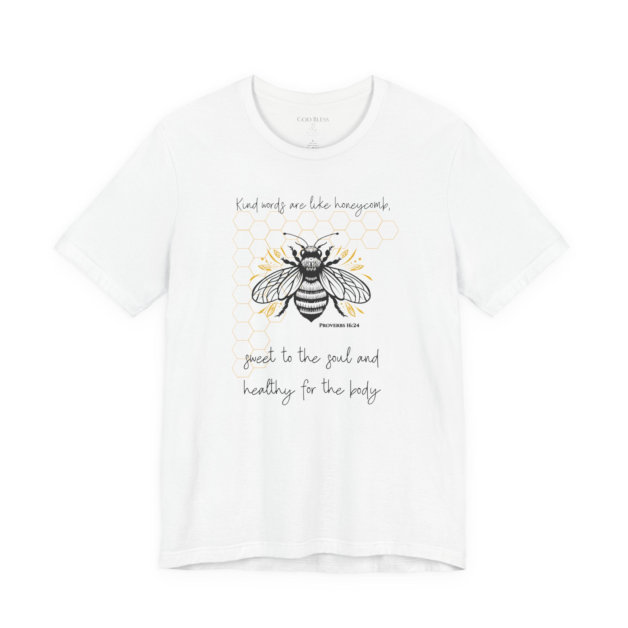 Kind Words are Like Honeycomb T-Shirt, Christian Short Sleeve Tee 