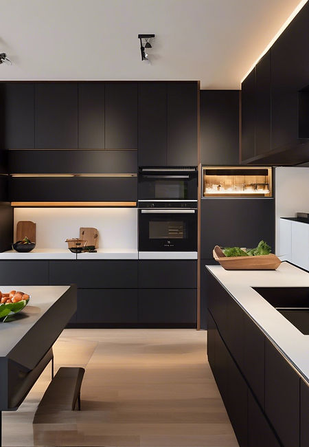 Contemporary kitchen design featuring minimalist cabinets and clean lines