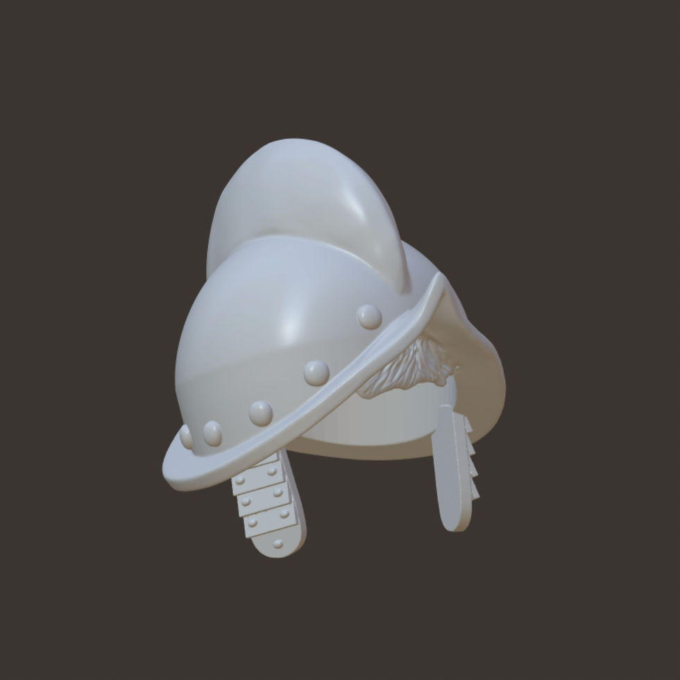 Miniatura: Morrión con cresta y carrilleras