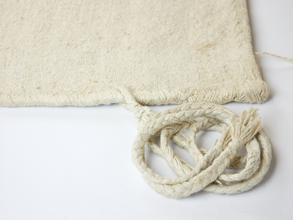 Thumbnail: Unique Anatolian sack with tassels, made of flax