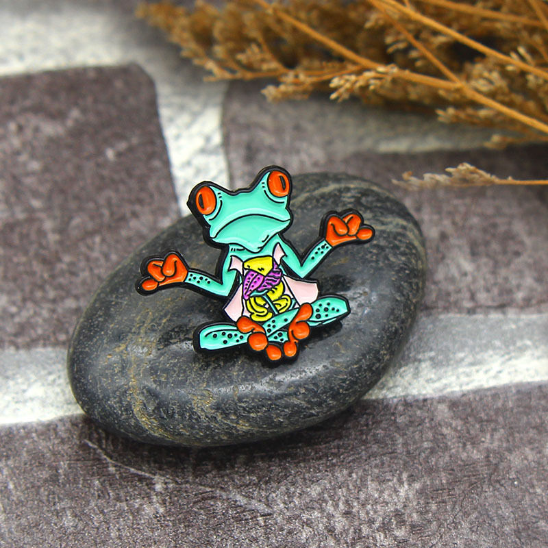 Thumbnail: x50 Lot Wholesale Red Eyed Green Frog Badge pin