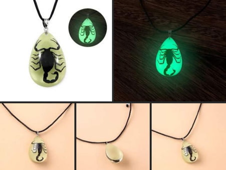Wholesale glow in the dark scorpion necklaces
