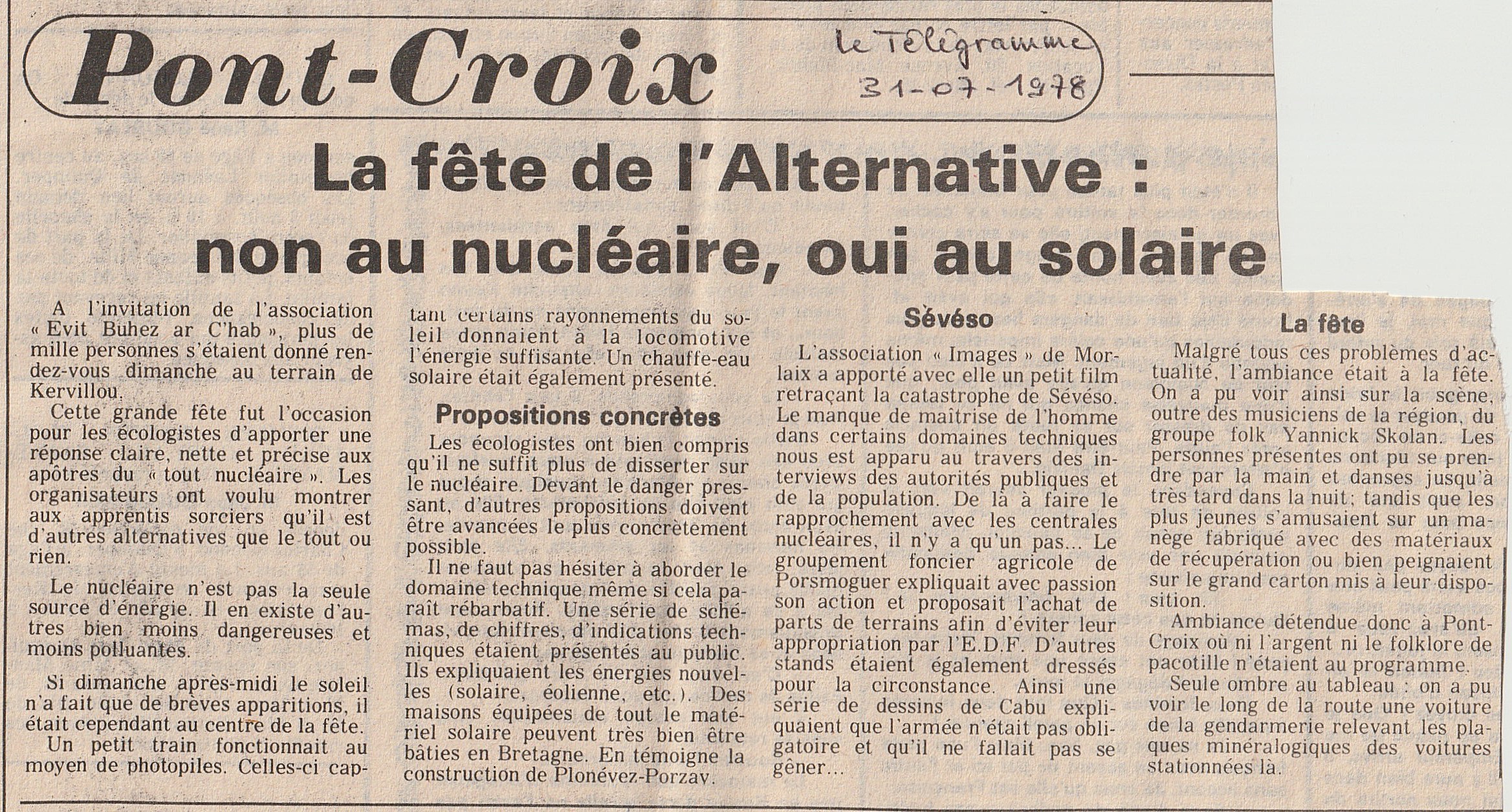 Fête de l'Alternative Le Télégramme 31-0