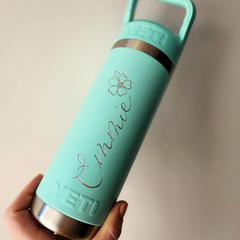 Engraved yeti, engraved bottle, hand engraved calligraphy
