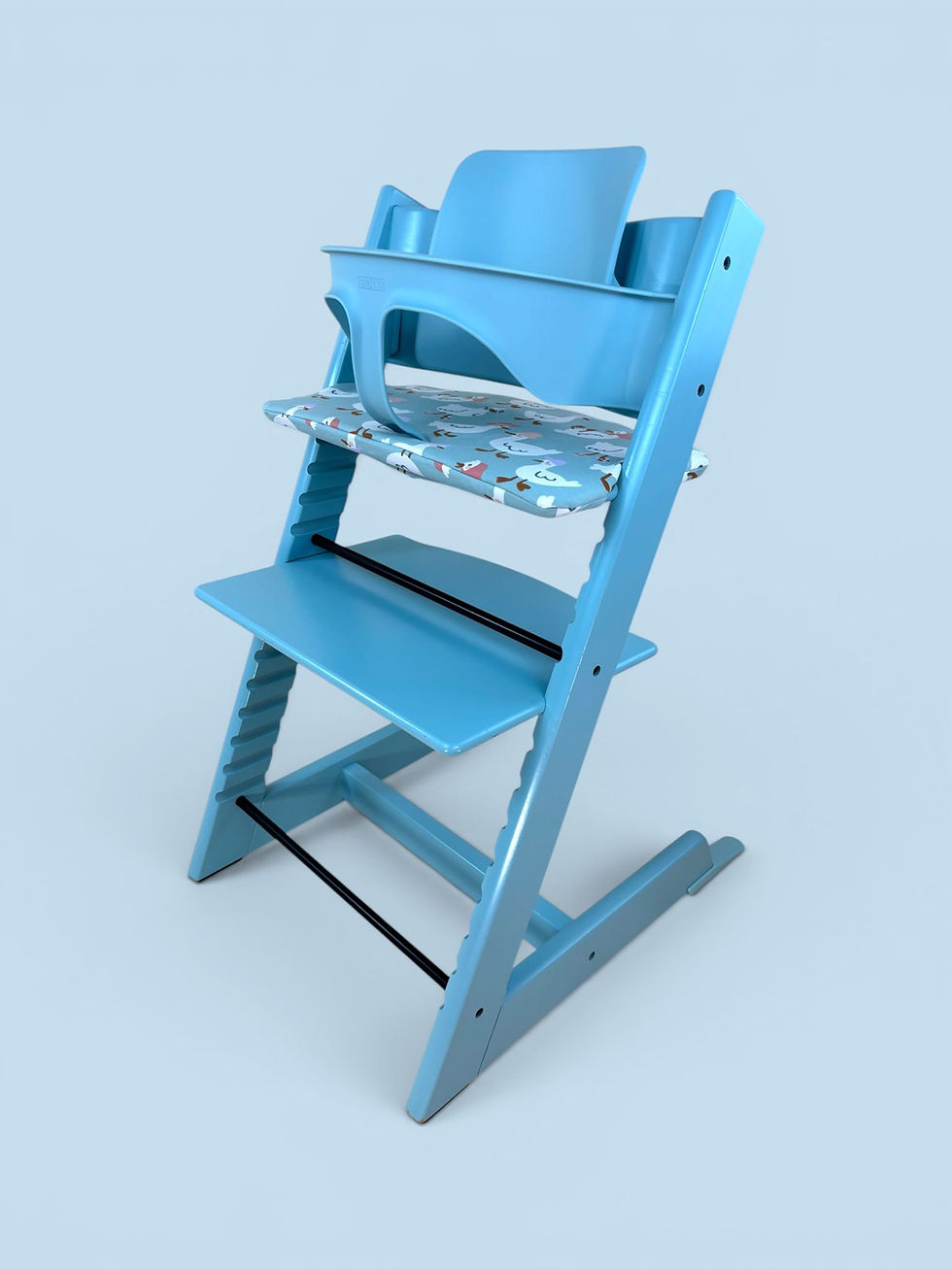 Miniaturbild: Stokke® Tripp Trapp inkl. Babyset & Kissen / Aqua Blue / guter Zustand