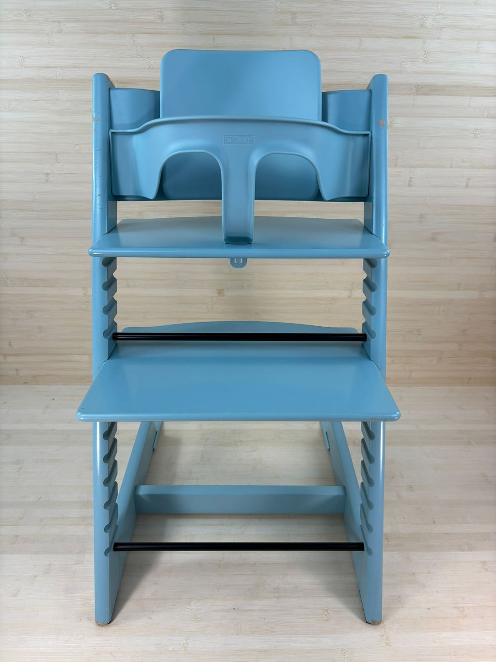 Miniaturbild: Stokke® Tripp Trapp inkl. Babyset & Kissen / Aqua Blue / abgenutzter Zustand
