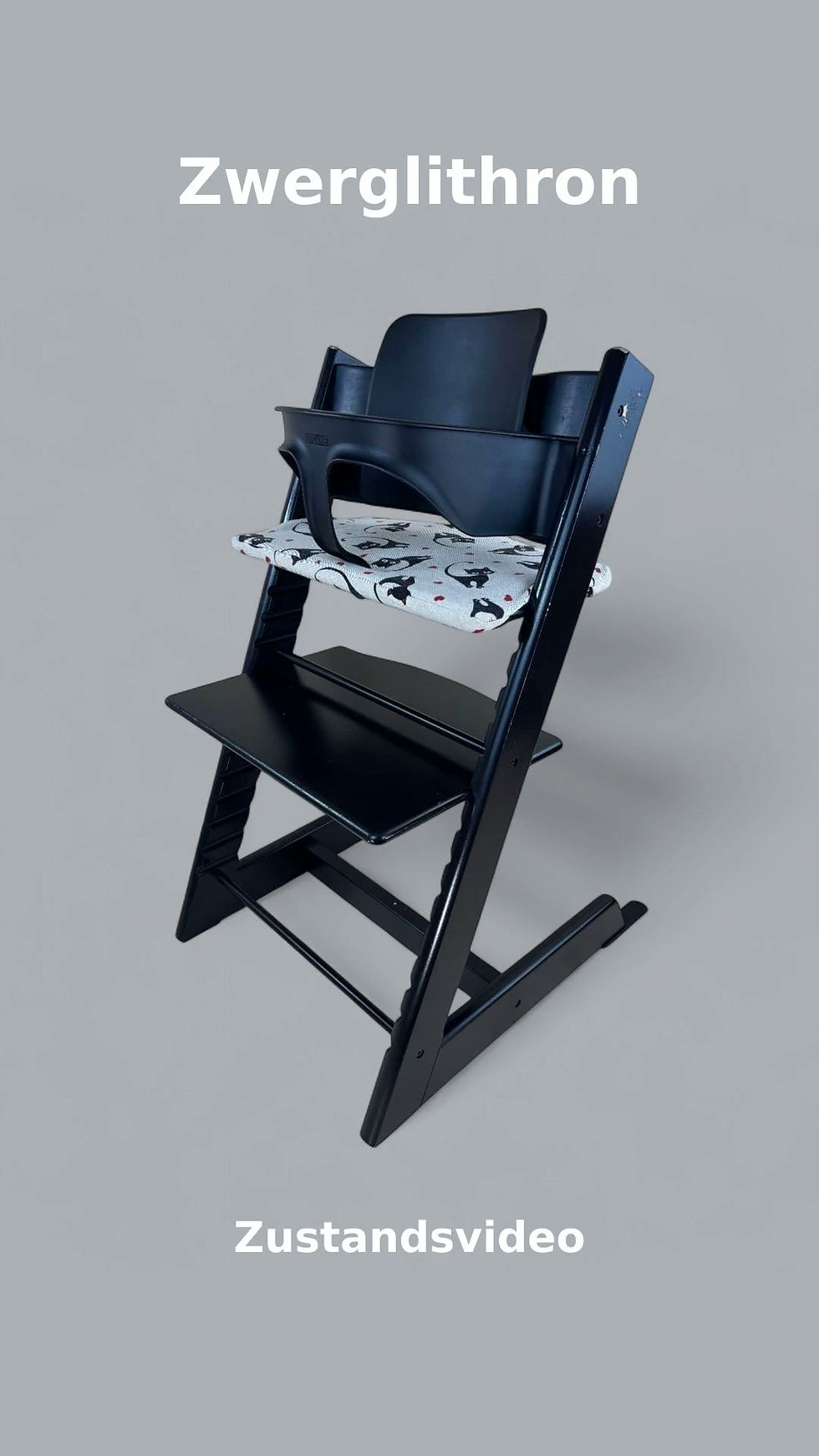 Miniaturbild: Stokke® Tripp Trapp inkl. Babyset & Kissen / Schwarz / abgenutzter Zustand