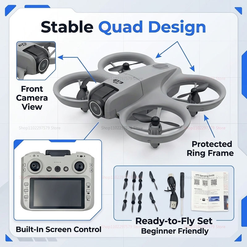 Miniatura: GT3 Mini Screen Remote Drone Dual HD Camera Optical Flow Obstacle Avoidance Full