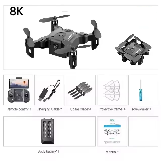Miniatura: V2 New Mini Drone Professional HD Camera 5G Wifi FPV Air Pressure Altitude Hold 