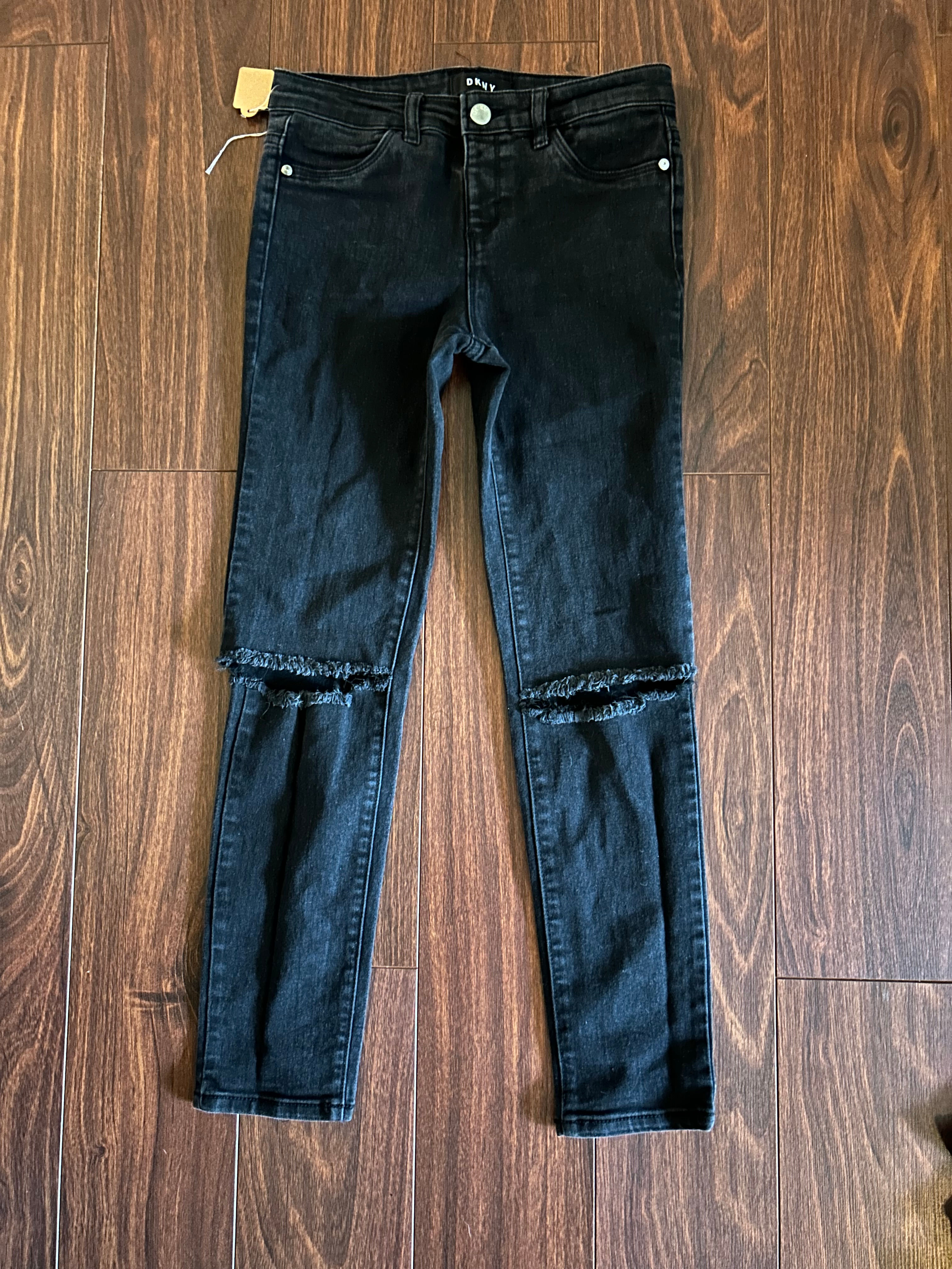 Girls ripped black jeans size 14