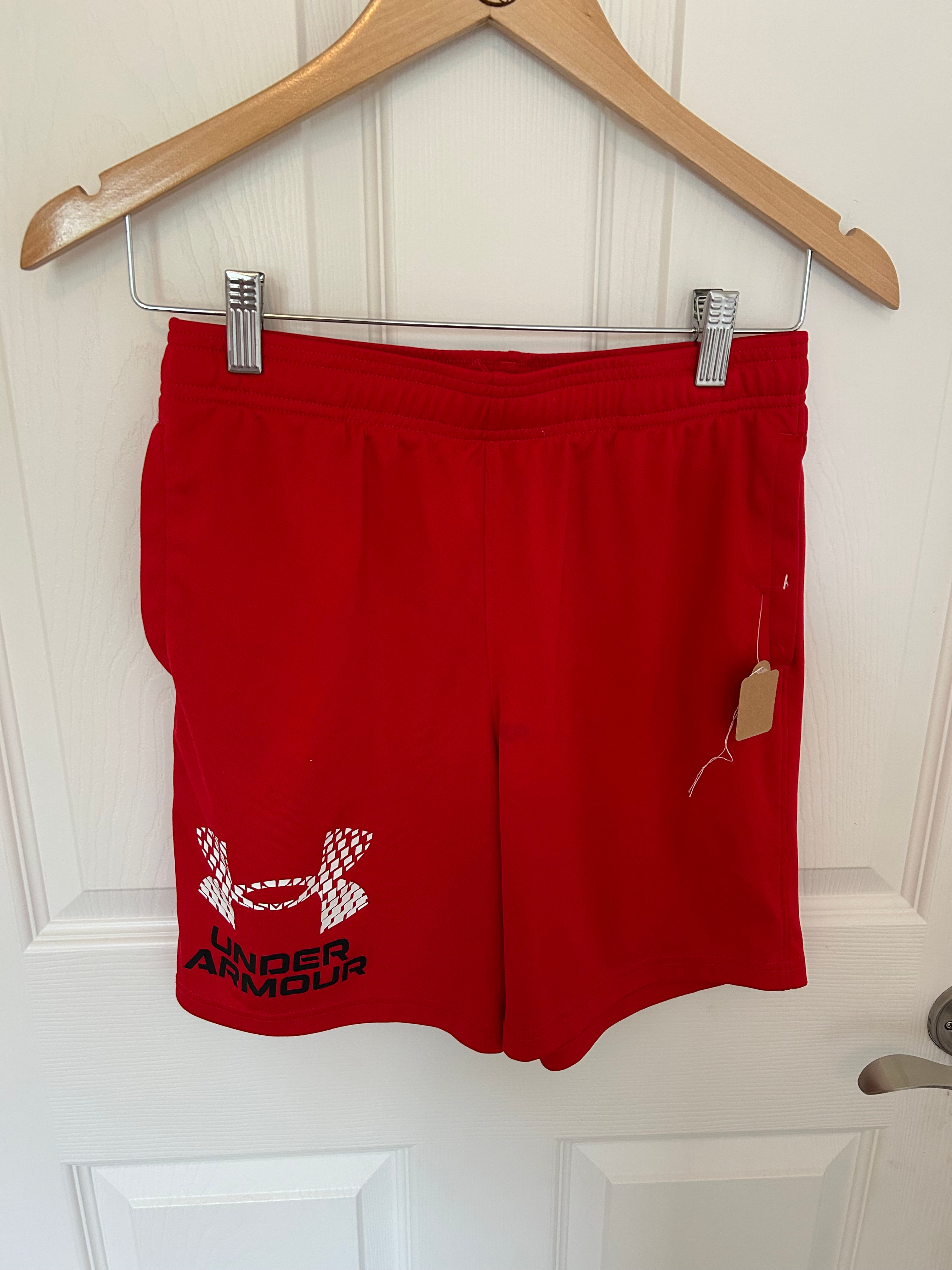Girls red basketball shorts size Y-large