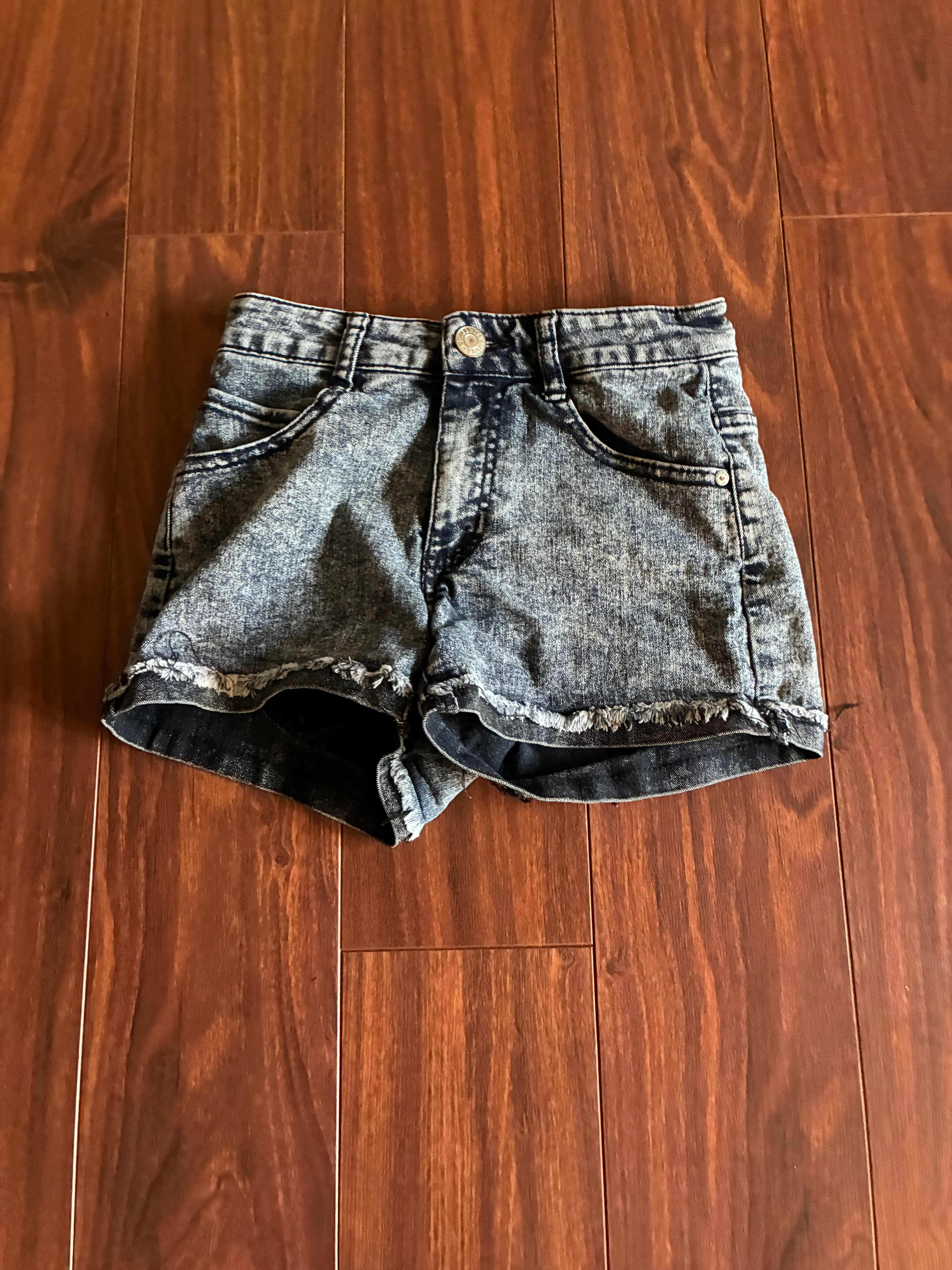 Stonewash black jean shorts size 1