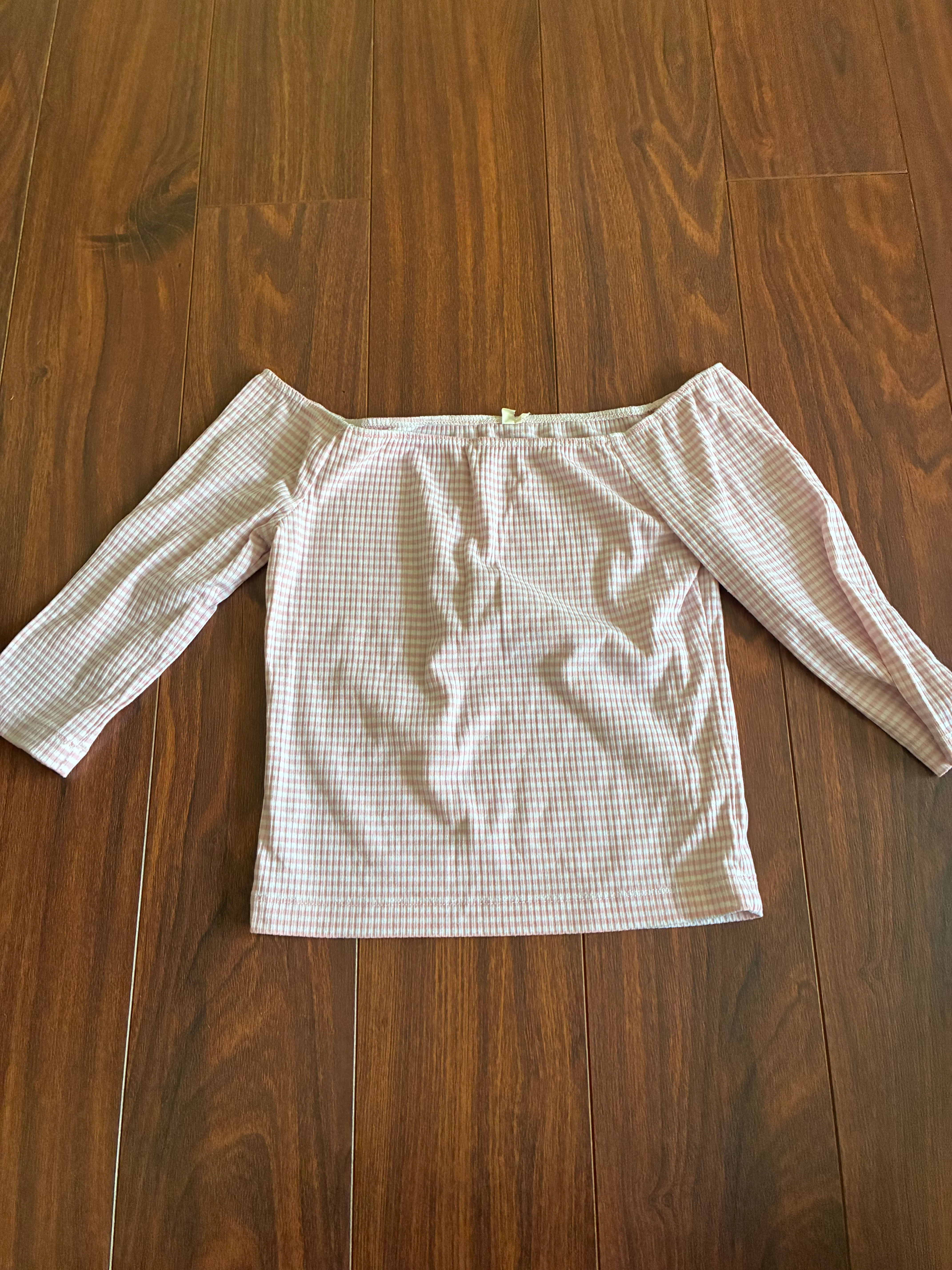 Pink & white striped crop top size X-small