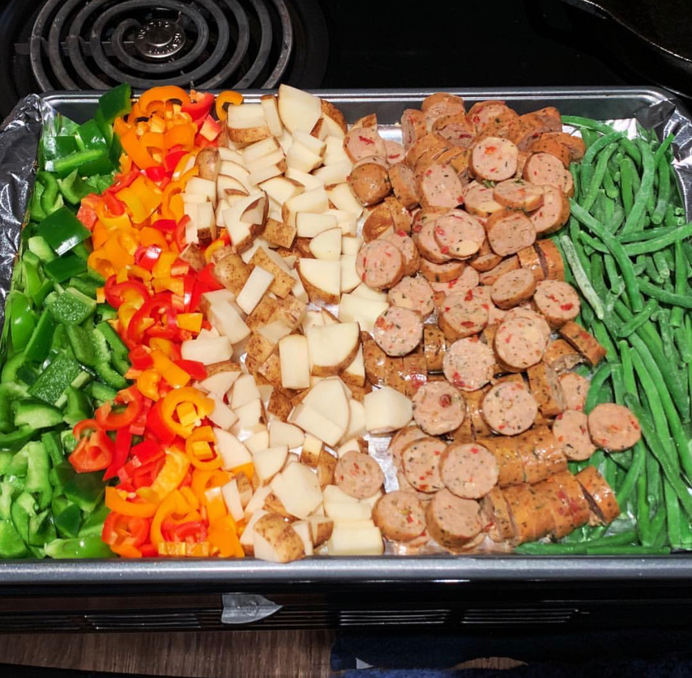 Laying out each ingredient