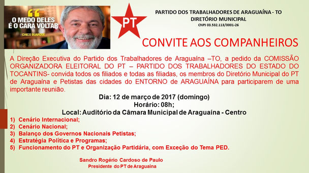 CONVITE AOS COMPANHEIROS