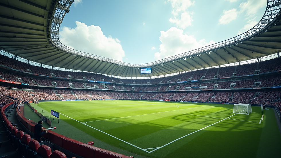 Vista panorámica de un estadio lleno durante un evento deportivo