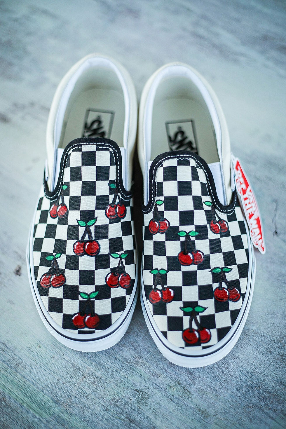 Thumbnail: Handpainted Cherry Vans - Checkered