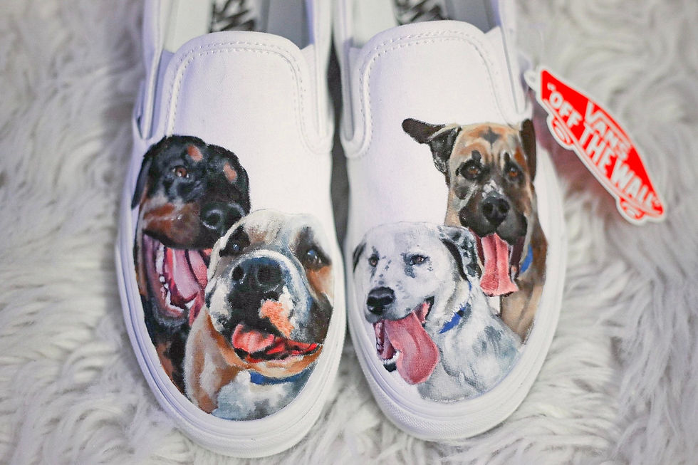 Thumbnail: Four Pets -Handpainted Custom Pet Portrait Vans
